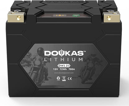 DKL20 700A LiFePO4 Motorcycle Lithium Battery, 12V 6Ah Powersports Battery, Compatible Jet Ski, Quad, Lawn Mower, Scooter, Generator Battery, Snowmobile