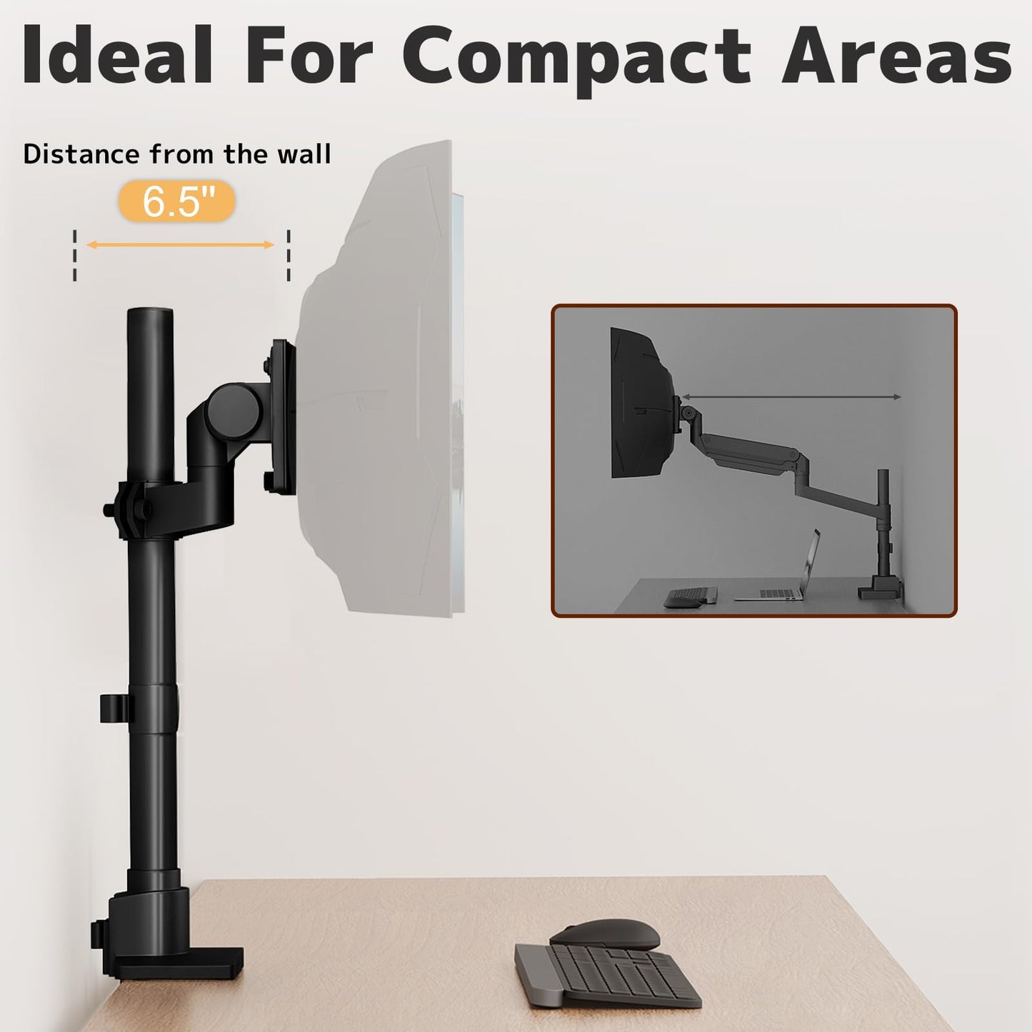 24-57'' Ultrawide Monitor Desk Mount, Aluminum Heavy Duty Monitor Arm