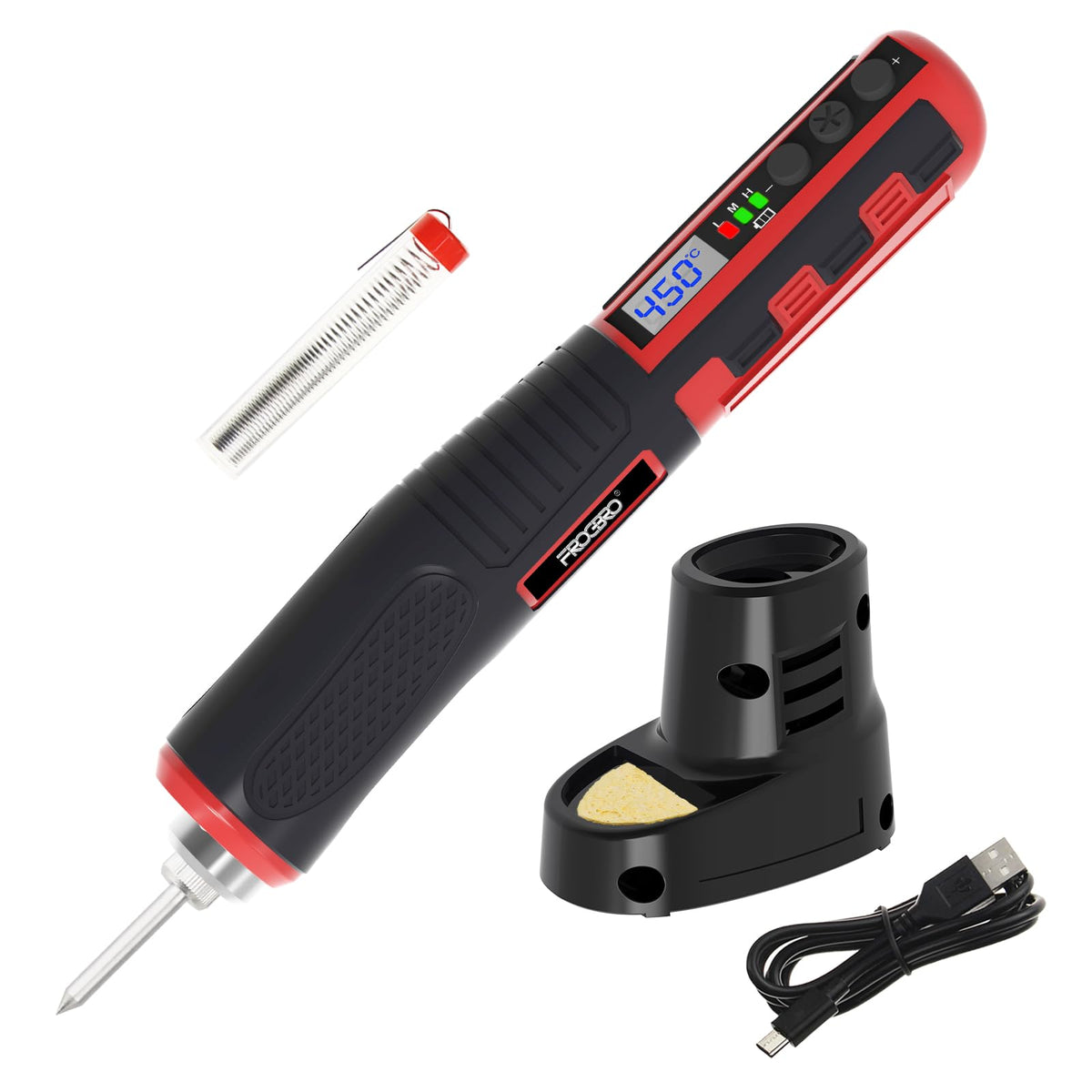 FROGBRO 11W 2500mAh USB Rechargeable Cordless Soldering Iron Kit 2 Tips