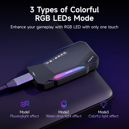 1TB Magnetic Portable SSD,2050MB/s Type-C USB 3.2 Gen 2x2 External SSD,4K ProRes Record and Store,Aluminum alloy,RGB Touch Lighting,External Solid State Drives for iPhone15/16/Android/PC/Mac -PS2200