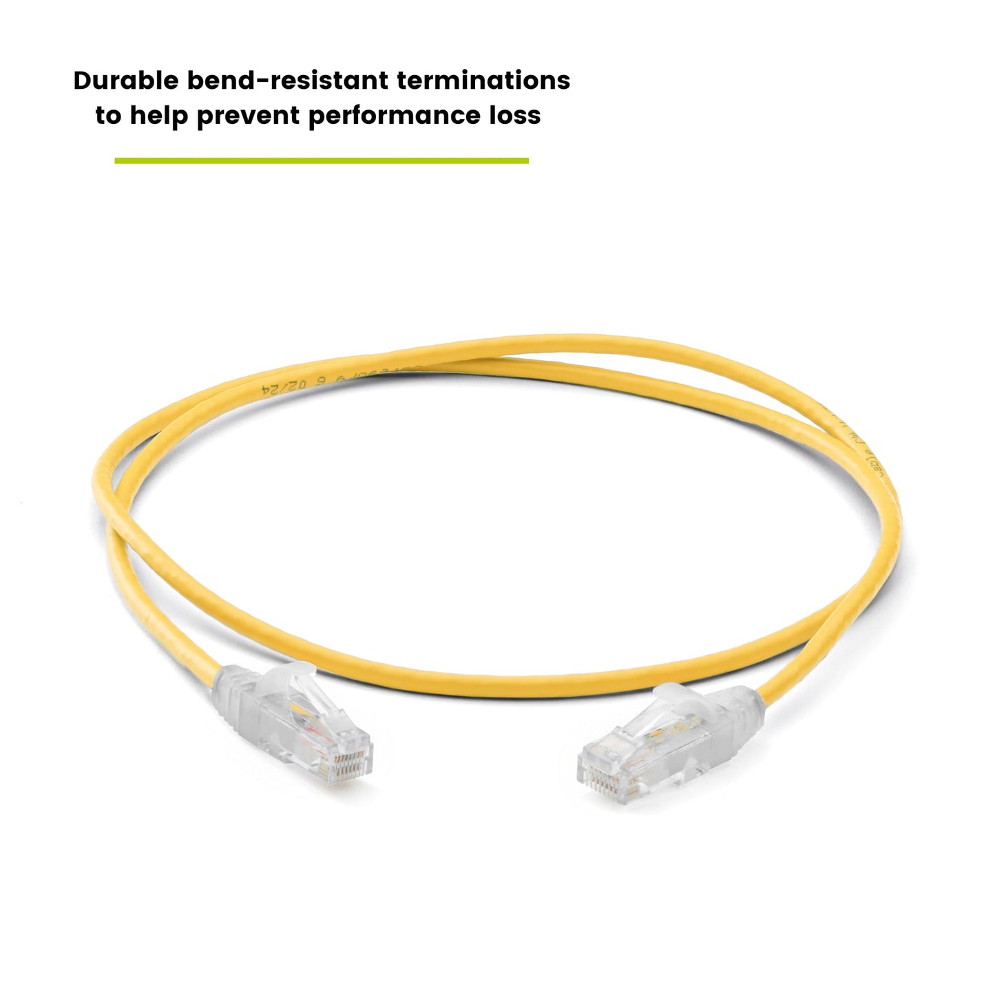 TRUECABLE Cat6 Component Rated Patch Cable, Unshielded (U/UTP), 2ft, Yellow, 28AWG Stranded Pure Copper, Snagless 10G High-Speed Ethernet Cable, PoE++ 4PPoE 100W, UL Listed, RoHS-3, 5 Pack