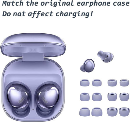 6 Pairs Replacement Eartips for Samsung Galaxy Buds Pro Headphones, Silicone Tips Earbuds Eartips Set, L/M/S Earplug Replacement Accessories (Purple, with Pen)