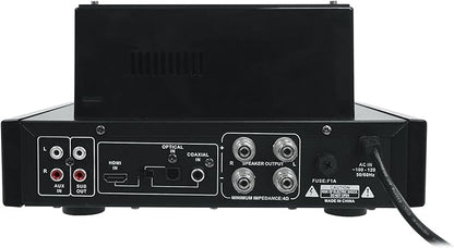 Rockville BluTube SG 70W Home Theater Tube Amplifier Stereo Receiver, Bluetooth, USB/RCA/Optical/Coaxial Inputs, 35W x 2 RMS @ 4 Ohm, for Music and Movies