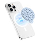 HSAOHD Magnetic Suction Cup Phone Mount with MagSafe, Silicone Hands-Free Grip Holder for iPhone Case and Android, Mirror Shower Phone Stand for Makeup FaceTime Gym Kitchen Bathroom, Baby Blue