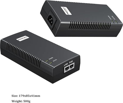 PROCET Gigabit PoE Iniector 90W PoE++ Power Injector with 6KV Surge Protector, IEEE802.3af/at Compliant for PTZ Camera, PoS System, Kiosk, Wireless AP, IP Cameras, PT-PSE106GBR-L