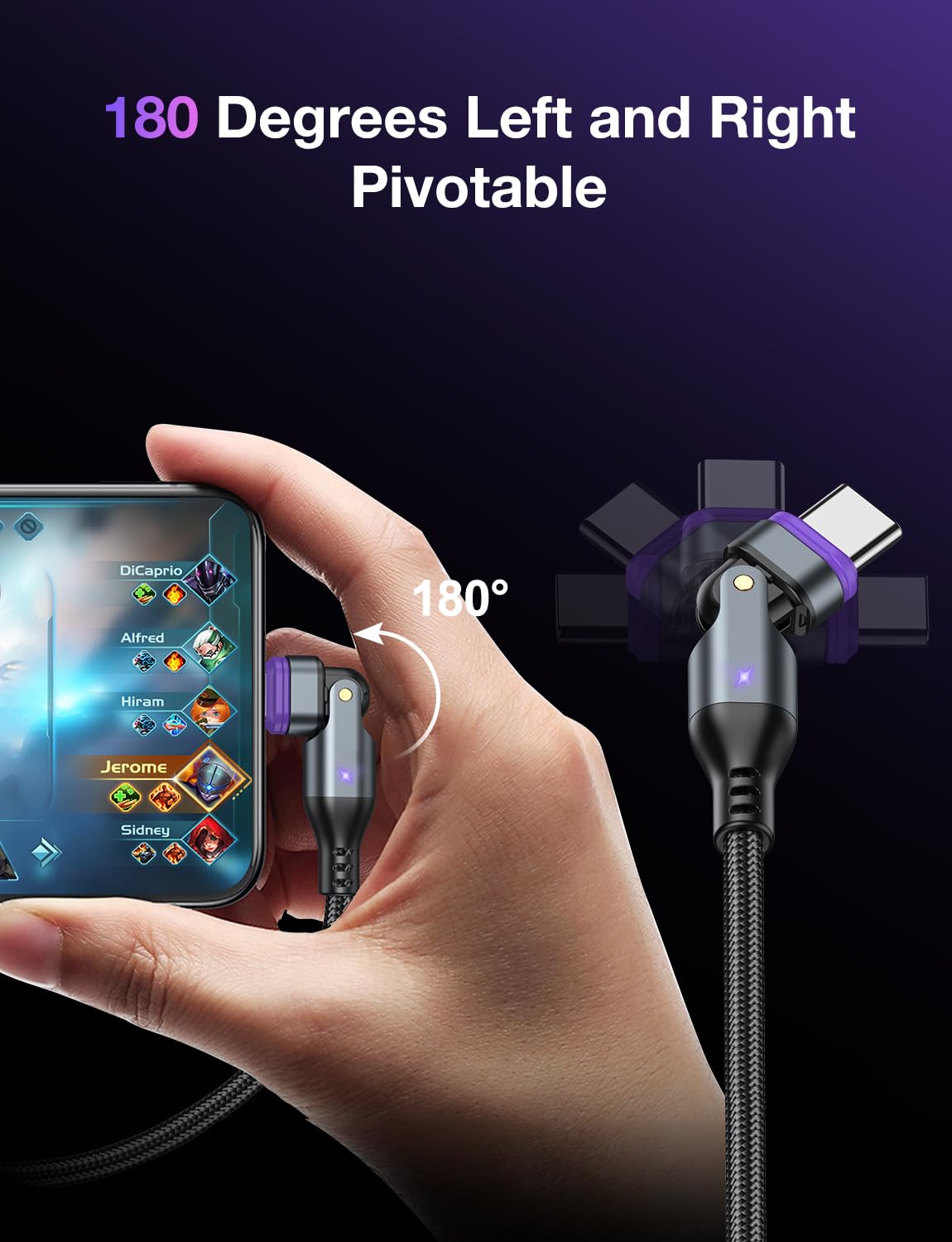 AUFU 16PIN USB-C Magnetic Charging Cable 3-Pack