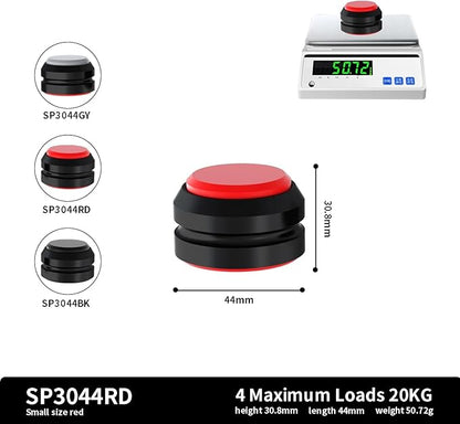 Preffair Audio Speaker Aluminum/Silicone Isolation Feet Turntable Damper Vibration Stopper Stand Absorption Shock Pad for Amplifier Preamp DAC Devices 4Pcs (Red, 1.73"x1.18")