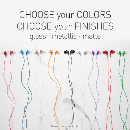 Panasonic ErgoFit Wired Earbuds, 3.5mm Jack in-Ear Headphones with Dynamic Crystal-Clear Sound and Soft Ergonomic Custom-Fit Earpieces (S/M/L), for Phones and Laptops - RP-HJE120-AA (Metallic Blue)
