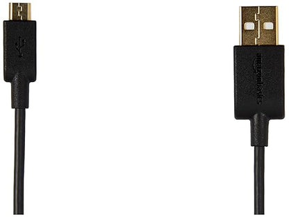 Amazon Basics 3-Pack USB-A to Micro USB Charging Cable, 480Mbps Transfer Speed with Gold-Plated Plugs, USB 2.0, 3 Foot, Black