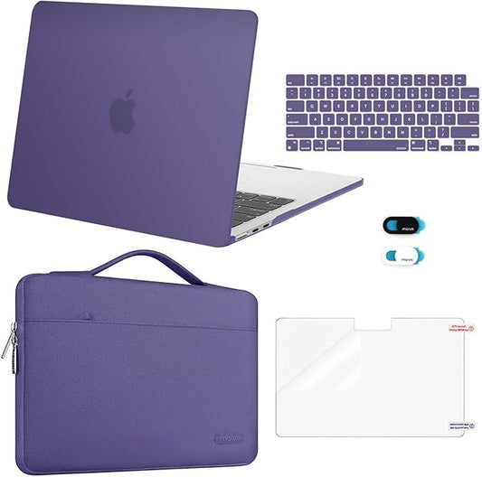 MOSISO Compatible with MacBook Air 13 inch Case M5 2026 M4 2025 M3 M2 2024-2022 A3449 A3240 A3113 A2681,Hard Shell&Sleeve Bag&Keyboard Skin&Webcam Cover&ScreenFilm for MacBook Air 13.6,Imperial Purple