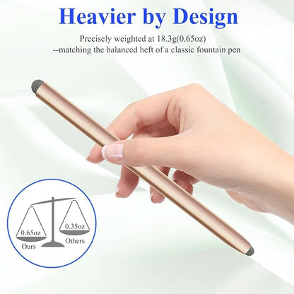 2-in-1 Stylus Pen for Touchscreen with Magnetic, Kenkor 2PCS Tablet Pencil for Apple iPad/Air/Mini/Pro/iPhone/Android/Huawei/Cellphone/Samsung/Galaxy All Universal Touch Screen Devices (Black/Gold)