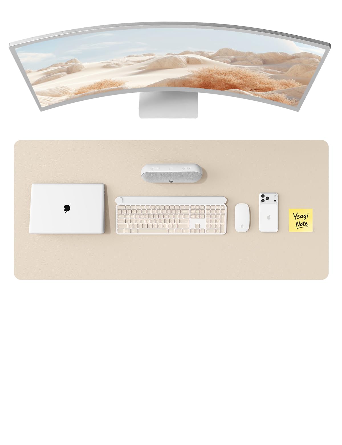 YSAGi Leather Desk Pad Protector, Office Desk Mat, Large Mouse Pad, Non-Slip PU Leather Desk Blotter, Laptop Desk Pad, Waterproof Desk Writing Pad for Office and Home (Blue, 47" x 17")