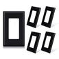 ELEGRP Matte Black 1-Gang Screwless Decorative Wall Plates, Standard Size Unbreakable Thermoplastic Faceplate Cover for Decorator Receptacle Outlet Switch, UL Listed (20 Pack)