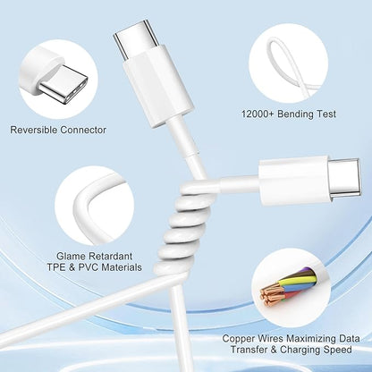 iPhone 16 15 Charger Fast Charging Block,Dual Port USB A/C Charger Adapter Plug,2Pack Quick Double USB A/C Wall Power Plug,6FT USBC to C Cable for iPhone 16 ProMax/16 Pro/16 Plus/15 ProMax/15/iPad Pro