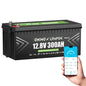 OKMO 12V 300Ah LiFePO4 Lithium Battery With Bluetooth Built-in 150A BMS Low-Temp Protection for RV, Solar/Off-Grid Applications, Home Energy Storage, Marine