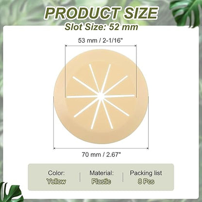 PATIKIL Desk Grommet 2-1/16", 8 Pcs Round Cable Grommet Cord Hole Cover with Adhesive Tape Flexible Table Wire Organizer for Office Home Table Countertop, Yellow
