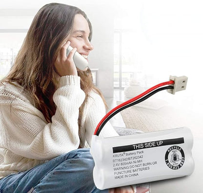 Kruta BT162342 BT262342 2.4v 800mah Cordless Phone Batteries Compatible with BT183342 BT283342 BT166342 BT266342 VTech CS6114 CS6419 CS6719 at&T EL52300 CL80111 Handset Telephone (Pack of 3)