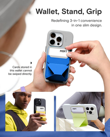 MOFT Magnetic Wallet Stand Compatible with iPhone 17/16/15/14/13/12 Series, Angle Adjustment & Magsafe Compatible MOVAS Phone Stand,Orange