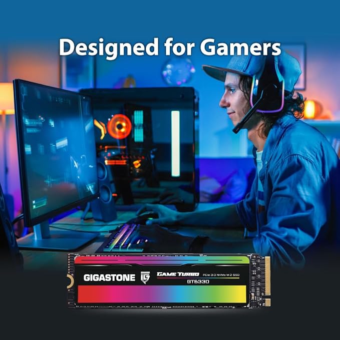 Gigastone M.2 SSD 2TB PCIe 3.0 NVMe SSD 3,500MB/s Internal Gaming Solid State Hard Drives Upgrade PC Laptop Storage High Speed Response for Gamers Graphic Design Creators IT Pros PCIe Gen3x4