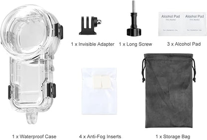 60M/196FT Invisible Diving Case for Insta360 X5 Underwater Waterproof Case Housing Shell for Insta 360 x5 Action Camera Protective Cover Accessories for Diving Surfing Swimming Skiing