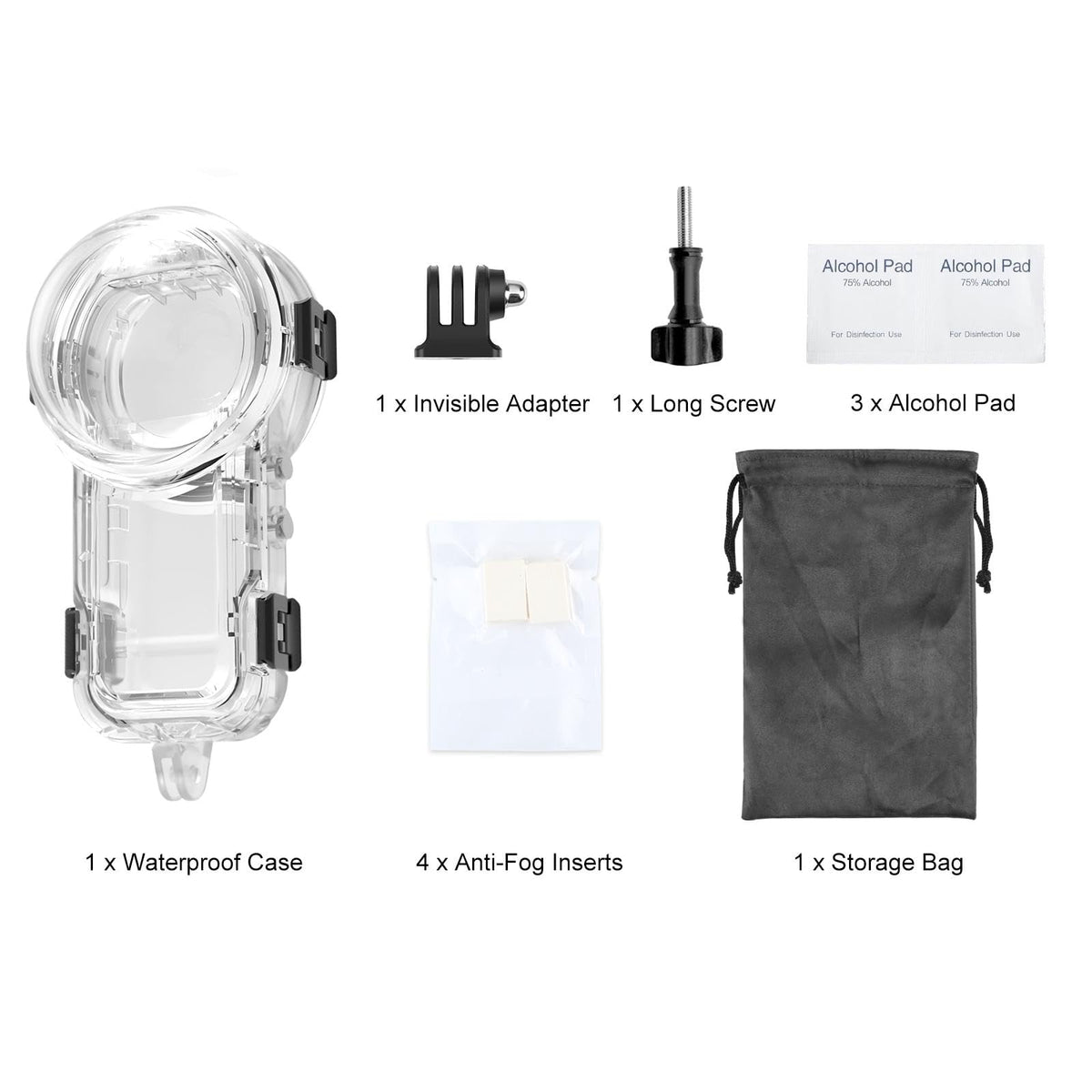 PULUZ Invisible Dive Case for Insta360 X5, [196ft/60m] Waterproof Case Diving Housing Cover Protective Underwater Shell for Insta 360 X5 Action Camera Accessories