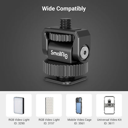 SmallRig 1/4" Mini Ball Head Cold Shoe Mount Adapter with 1/4"-20 Thread for Camera Phone Cage LED Video Light-3577