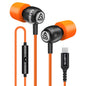 LUDOS Clamor Wired Earbuds in-Ear Headphones, 5 Years Warranty, Earphones with Microphone, Noise Isolating Ear Buds, Memory Foam for iPhone, Samsung, School Students, Kids, Women, Small Ears - Purple