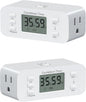 DEWENWILS 2 Pack Indoor Countdown Timer Outlet, Timers for Electrical Outlets Indoor, Large Screen and Repeat Function, Up to 36 Hours, Auto Shut Off for Fan, Lights, Charger, 125V 60Hz