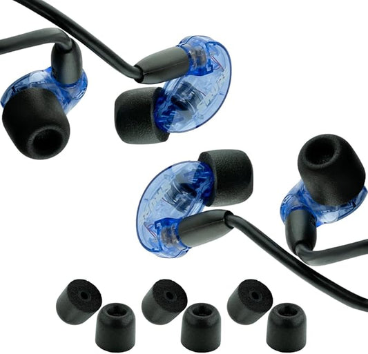 Comply 100 Core Series | Memory Foam Replacement IEM Ear Tips for Etymotic, Westone, Klipsch & More | Superior Noise Isolation, Ultimate Comfort, Secure Fit | Oval, Black, Small (3 Pairs)