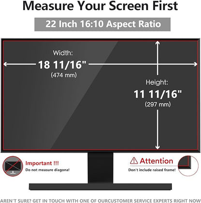 22 Inch Computer Privacy Screen Shield [2 Pack] for 16:10 Widescreen Desktop Monitor - Anti-Glare Blue Light Privacy Filter and Anti Spy Privacy Screen Protector Film