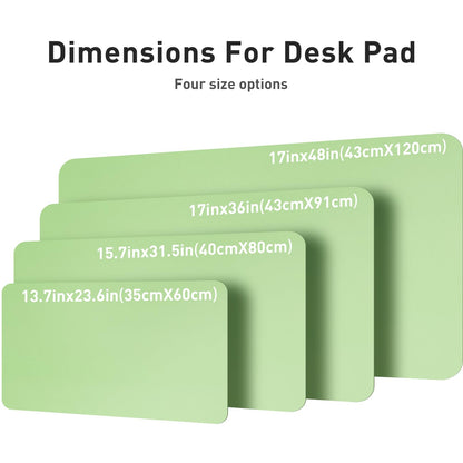 Aothia Leather Desk Pad Protector, Office Desk Mat, Large Mouse Pad, Non-Slip PU Leather Desk Blotter, Laptop Desk Pad, Waterproof Desk Writing Pad for Office and Home (48"x17", Foam Green)