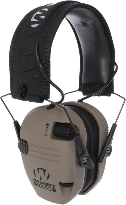 Walker's Razor Slim Ultra Low Profile Compact Design Adjustable Range Shooting Hunting Hearing Protection Electronic Earmuffs