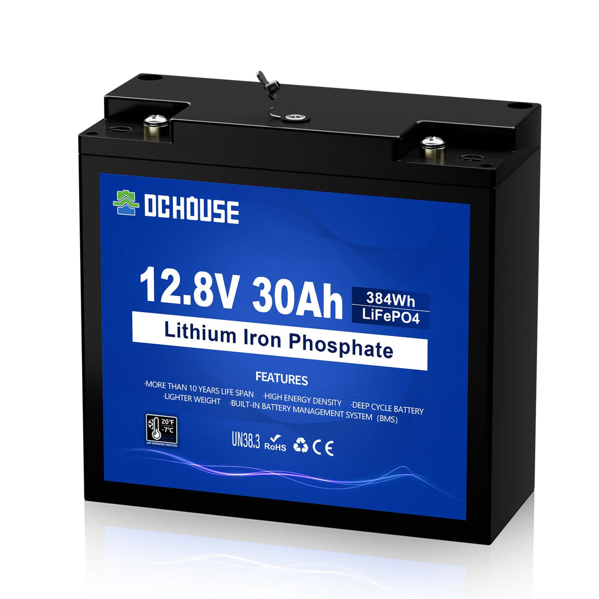 DC HOUSE 2 Pack 12V 30Ah LiFePO4 Battery with DC Port for Trolling Motor