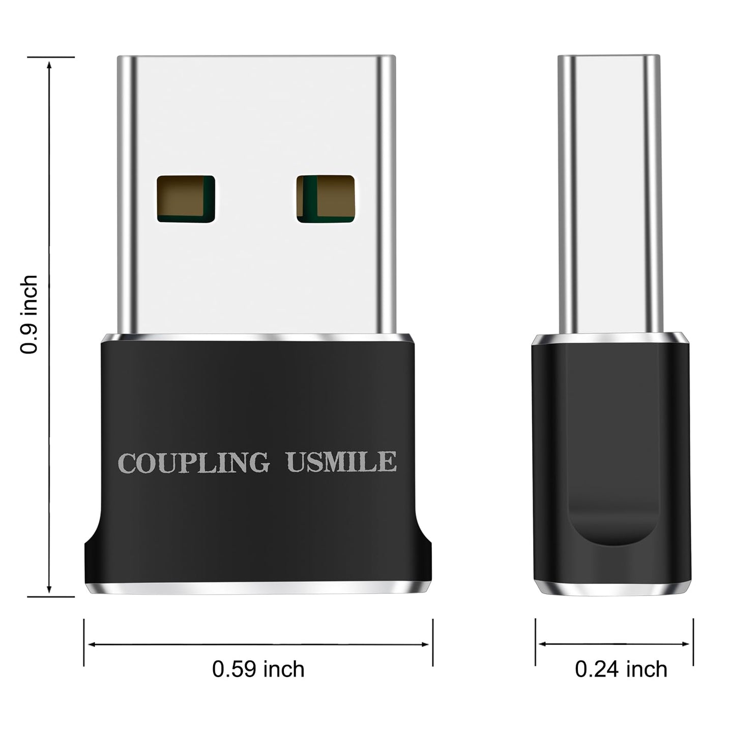 COUPLING USMILE USB to USB C Adapter 4 Packs for iPhone Fast Charging, Transfer and Type C OTG Convert. USBC to A Compatible with iPhone 17/16/15 Plus Pro Max,iPad Pro Air 7/6/5 Almost USB Devices