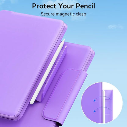 for iPad 9th Generation Case with Keyboard,Magic Style Keyboard Case for iPad 9th/8th/7th Gen 10.2 inch - Floating Cantilever Magnetic Stand Multi-Touch Trackpad (Purple)