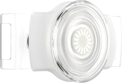 PopSockets Phone Grip Slide for Phones and Cases, Sliding Phone Grip with Expanding Kickstand - Clear on White