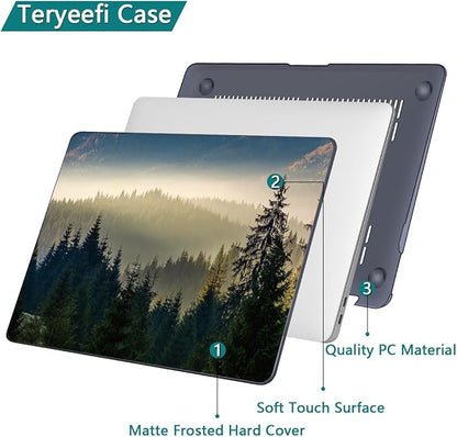 Teryeefi Compatible with MacBook Pro 13 inch Case M2 M1 2024, 2023, 2022-2016（A2251 A2289 A2159 A1989 A1708 A1706 with Touch Bar, Plastic Hard Shell Cover for 13" MacBook Pro, Forest Landacpe