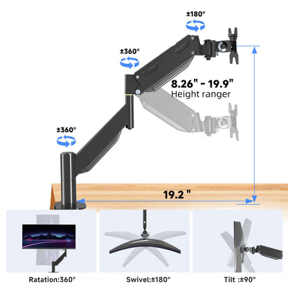 Pholiten Heavy Duty Monitor Arm for up to 49 inches