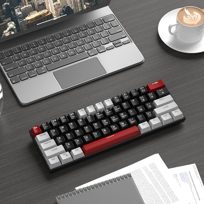 Camiysn 60% Mechanical Gaming Keyboard,Mixed Color Keycaps Gaming Keyboard with Linear Red Switches, Detachable Type-C Cable Mini Keyboard with Blue LED Light for PC/Laptop