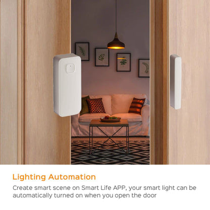 EVERSECU Tuya Smart WiFi Door Sensor Open / Close Detector App Notification Battery Operated, Compatible with Amazon Alexa, Google Assistant, No Need Hub