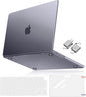 MOSISO Compatible with MacBook Pro 16 inch Case 2025 2024 2023 2022 2021 M4 M3 M2 M1 A3403 A3186 A2991 A2780 A2485, Natural Original Color Hard Case&Keyboard Cover&Screen Film&Type C, Space Gray Clear