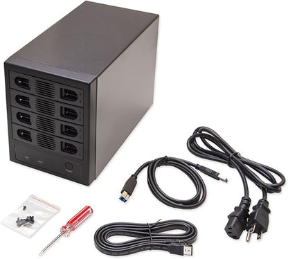 Syba SY-ENC50104 4 Bay 3.5” SATA III HDD Non-RAID Enclosure – Supports USB 3.0 & eSATA Interface, Black