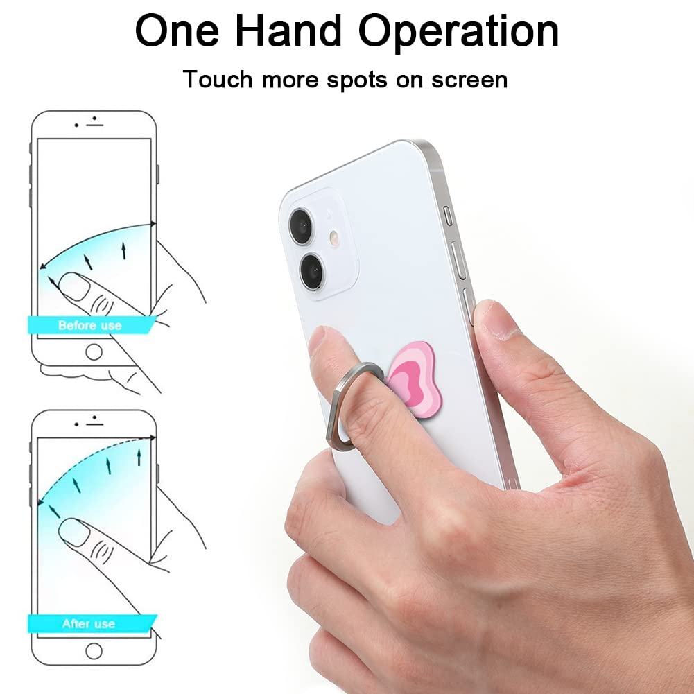 Bonoma Butterfly Phone Ring Holder, 3 Pack Universal Finger Ring Stand Grip Kickstand Ring, 360° Rotation Universal Stylish Stand Compatible with All Smartphones