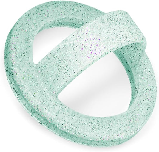 Magnetic Silicone Ring Grip Phone Holder, Loop Grip Phone Holder,Magnetic Phone Loop,Magsafe Phone Grip,Compatible with Magsafe for iPhone 16/15/14/13/12 Series (Green Sparkle)