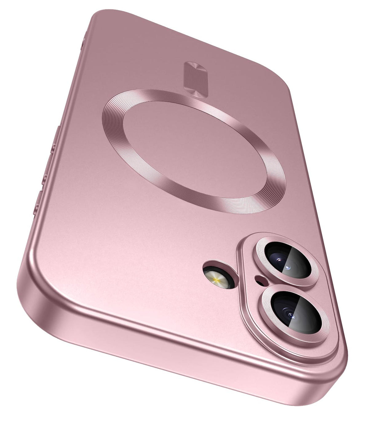 LEKEVO Magnetic for iPhone 16 Plus Case [Compatible with MagSafe][Built-in Camera Lens Protector] Slim Soft Silicone Bumper Shockproof Metallic Luster Phone Case (Purple)