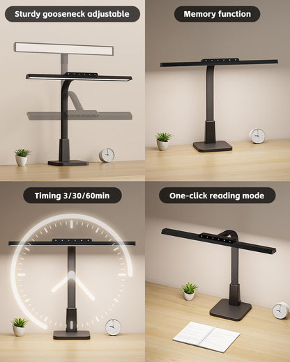 Desk Lamp with Stable Base, 1600LM Computer Desk Light with Timer Function