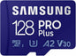 Samsung PRO Plus microSD Memory Card + Adapter, 128GB microSDXC, Up to 180 MB/s, Full HD & 4K UHD, UHS I, C10, U3, V30, A2, for Android Smartphones, Tablets, GoPRO, and DJI Drone (MB MD128SA/AM)