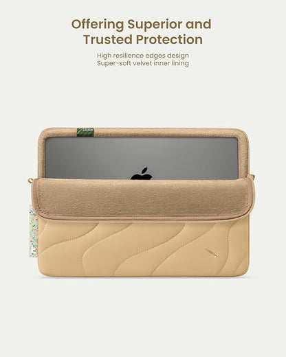tomtoc 360 Protective Puffy Laptop Sleeve for 16-inch MacBook Pro M4/M3/M2/M1 Pro/Max A3403 A3186 A2991 A2780 A2485 2024-2019, Quilted Design Soft Cute Puffer Bag Laptop Case for Dell XPS 16 Plus