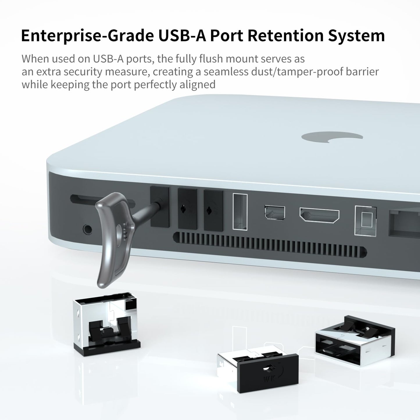 24PCS USB Metal Port Lock Blocker with 2 Keys - Secure USB-A Port Protector for PC/Laptop, Anti-Theft Data Security Lock, Dust & Moisture Proof Cover, Removable Type-A Connector Black