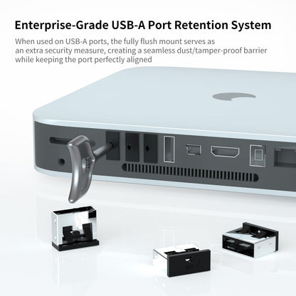 24PCS USB Metal Port Lock Blocker with 2 Keys - Secure USB-A Port Protector for PC/Laptop, Anti-Theft Data Security Lock, Dust & Moisture Proof Cover, Removable Type-A Connector Black